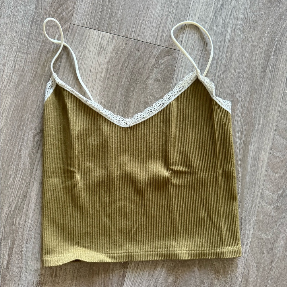 Urban Outfitters Olive Lace Trim Cami Top